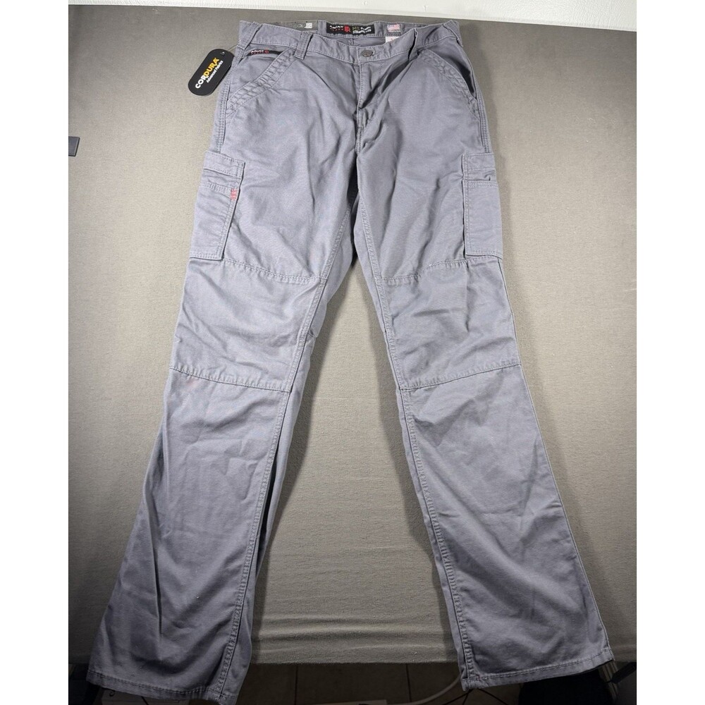 Ariat FR Pants Mens 34x36 Gray M5 Stretch DuraLight Cordura Canvas Straight Leg